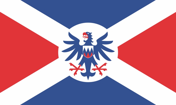 Zastava Heraldično, genealoško in veksilološkega društva Heraldica Slovenica.