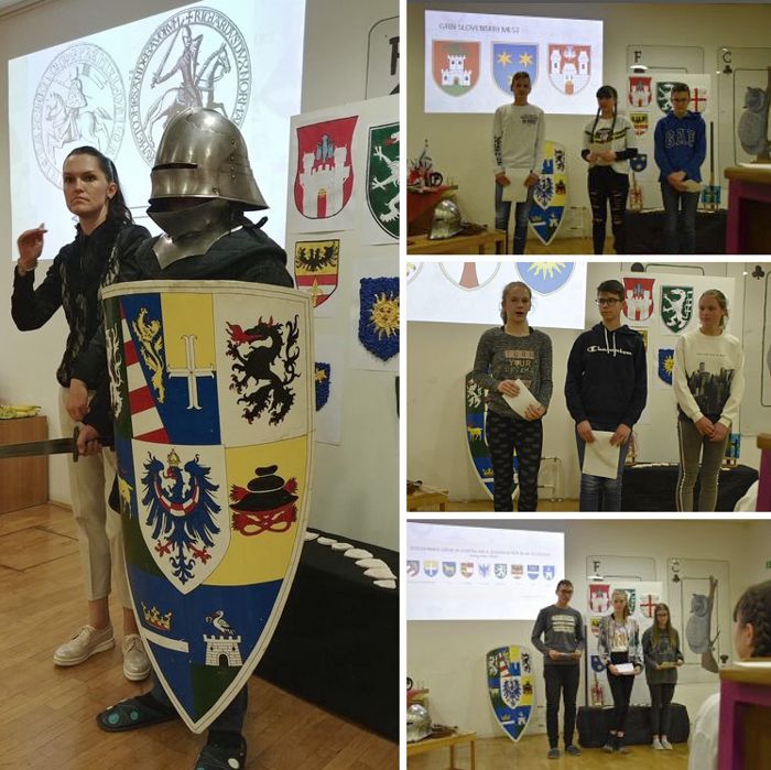 Grboslovje in zastavoslovje v OŠ Gradec v Litiji. Foto: Uroš Žižmund in OŠ Gradec Litija, 2019.